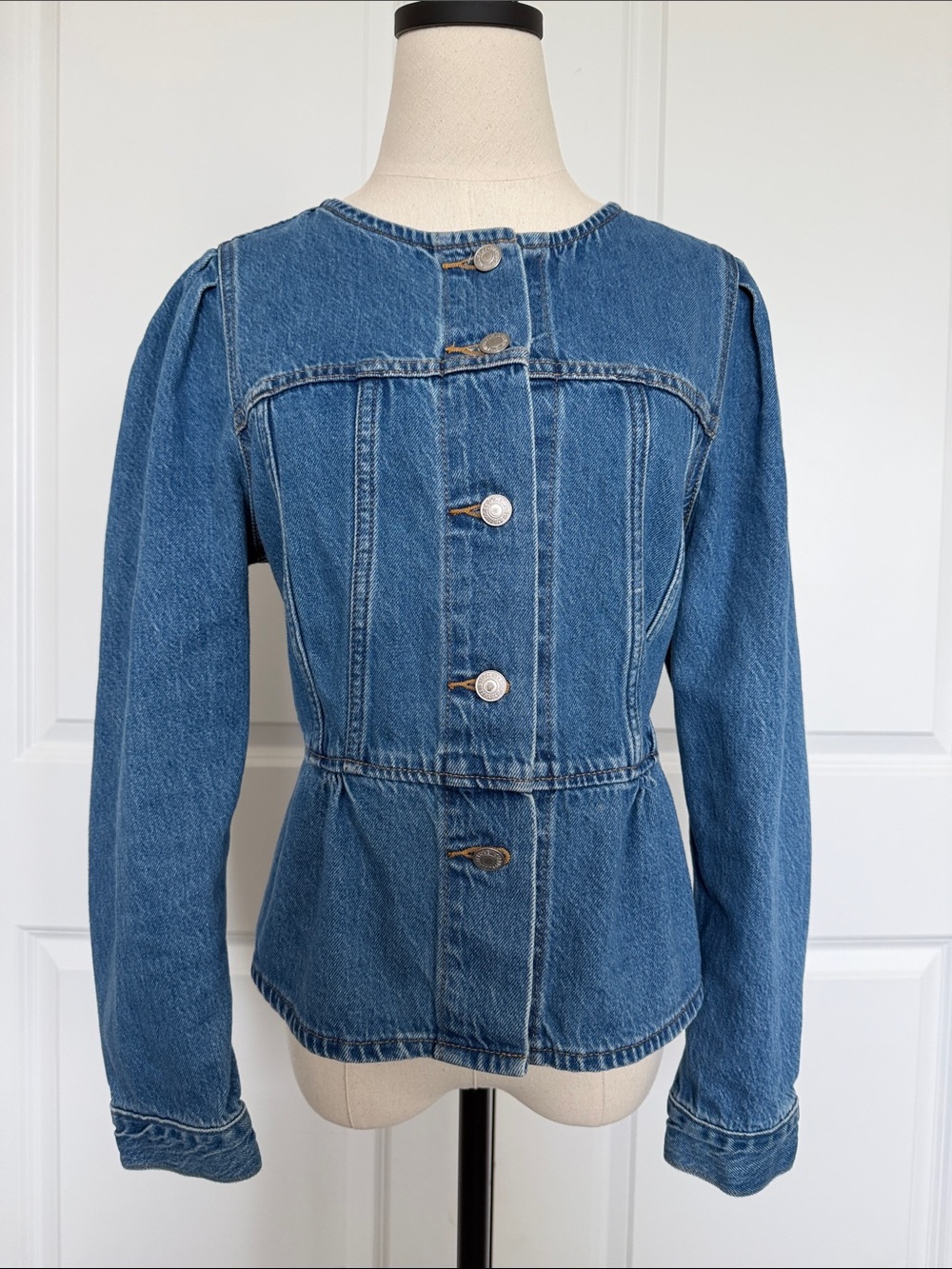 Levi’s Premium Peplum Denim Jacket | Fitted Corset Style | Size: M